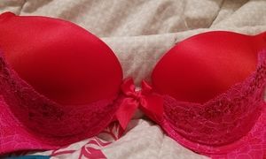 Very sexy red and pink bra